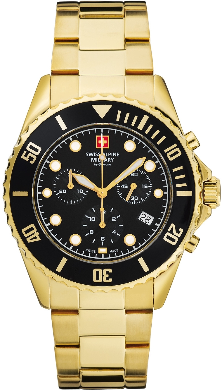 Swiss Alpine Military Herrklocka 7053.9117 Classic Svart/Gulguldtonat - Swiss Alpine Military