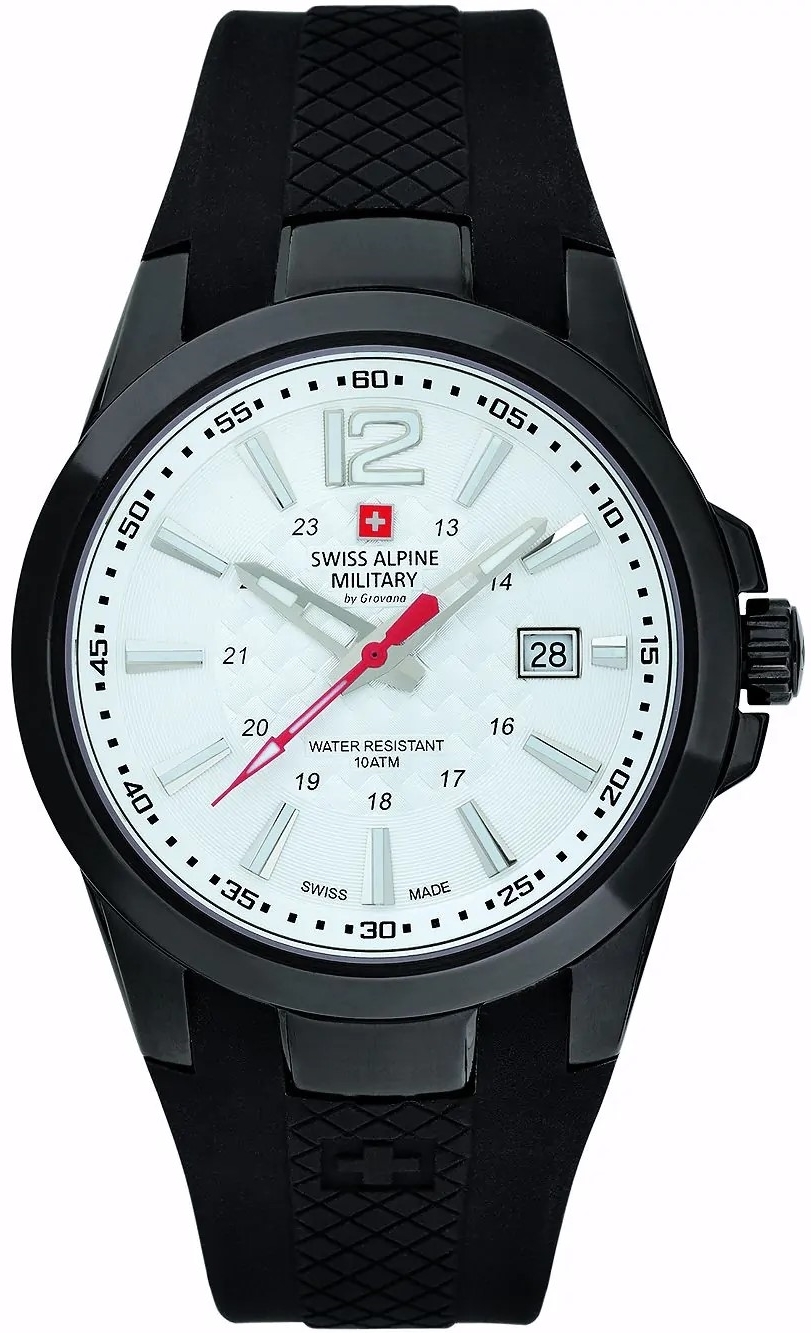 Swiss Alpine Military Herrklocka 7058.1873 Combat Air Vit/Gummi &Oslash;43