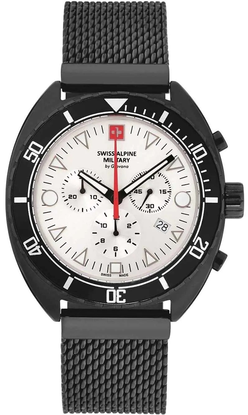 Swiss Alpine Military Herrklocka 7066.9172 Turtle Vit/Stål Ø44 mm - Swiss Alpine Military