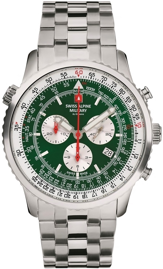Swiss Alpine Military Herrklocka 7078.9134 Spirit Chrono Grön/Stål - Swiss Alpine Military