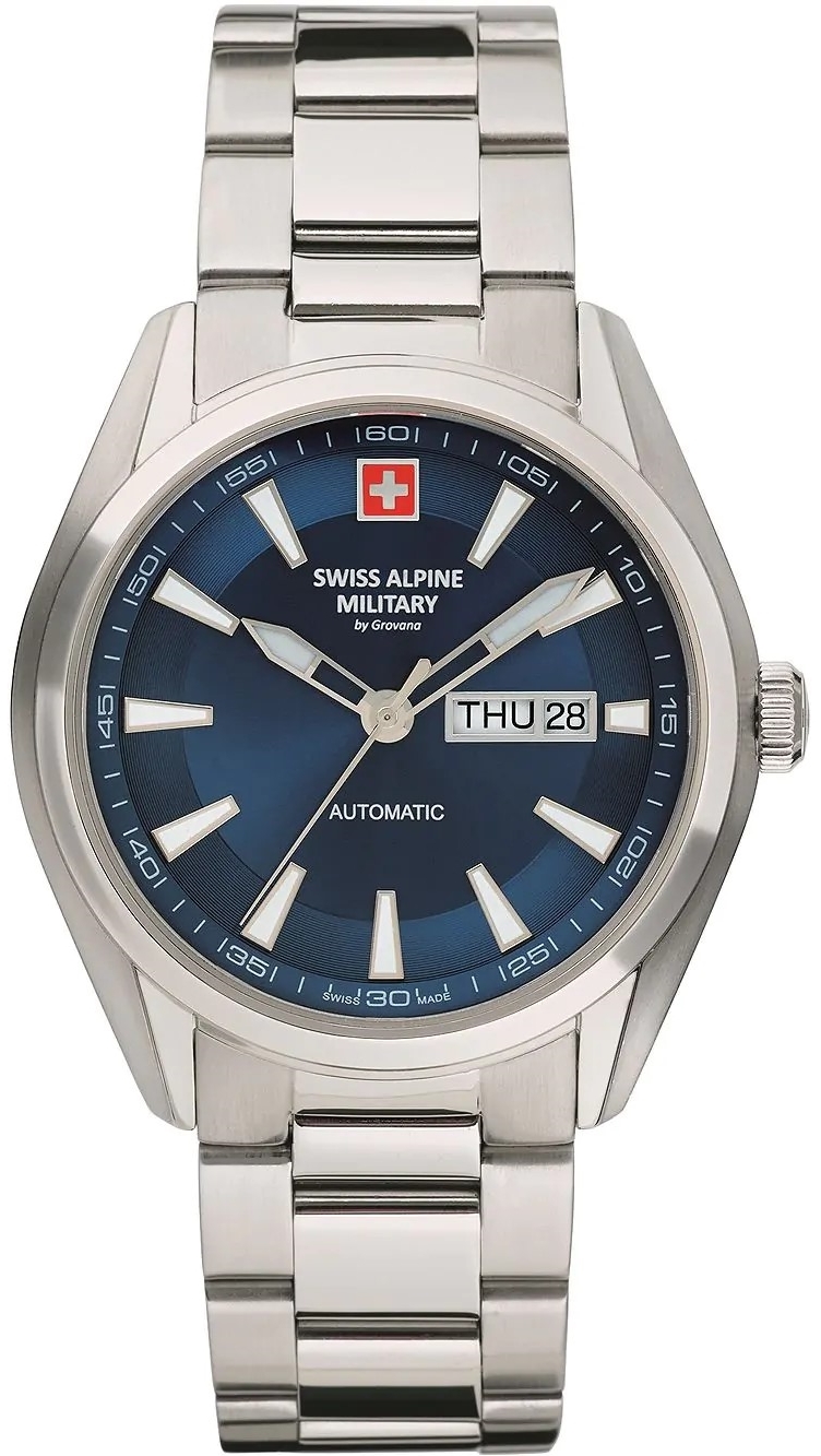 Swiss Alpine Military Herrklocka 7090.2135 Automatic Blå/Stål Ø43 - Swiss Alpine Military