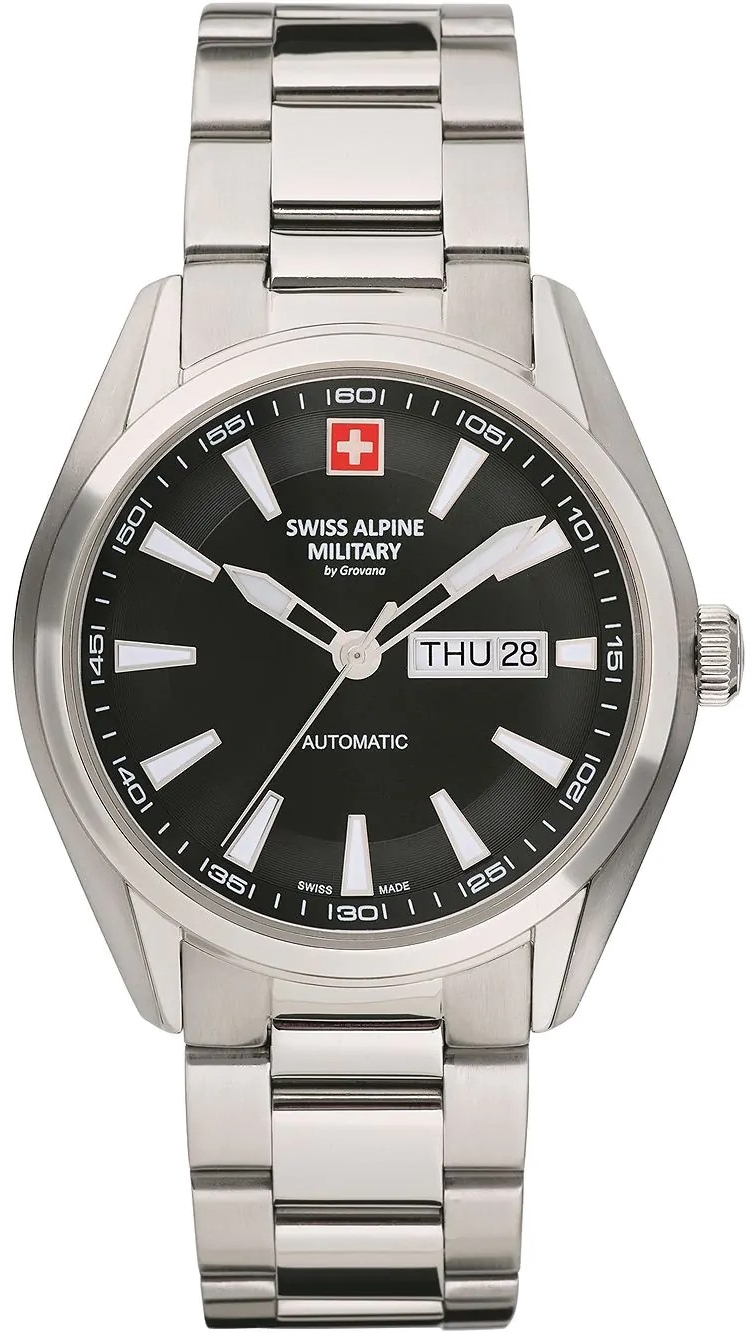 Swiss Alpine Military Herrklocka 7090.2137 Automatic Svart/Stål Ø43 - Swiss Alpine Military