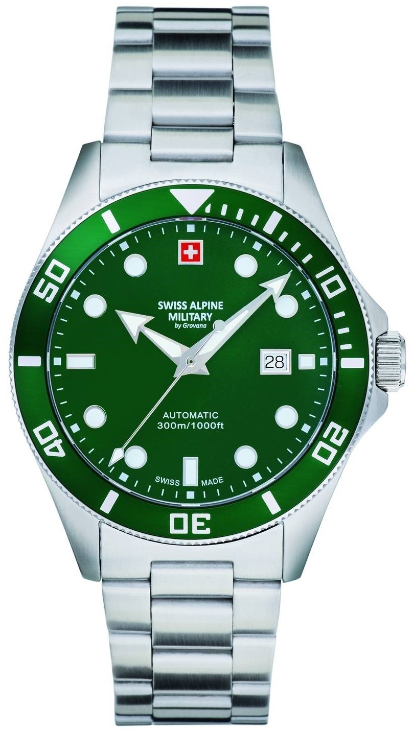 Swiss Alpine Military Herrklocka 7095.2134 Deep Sea Diver Grön/Stål - Swiss Alpine Military