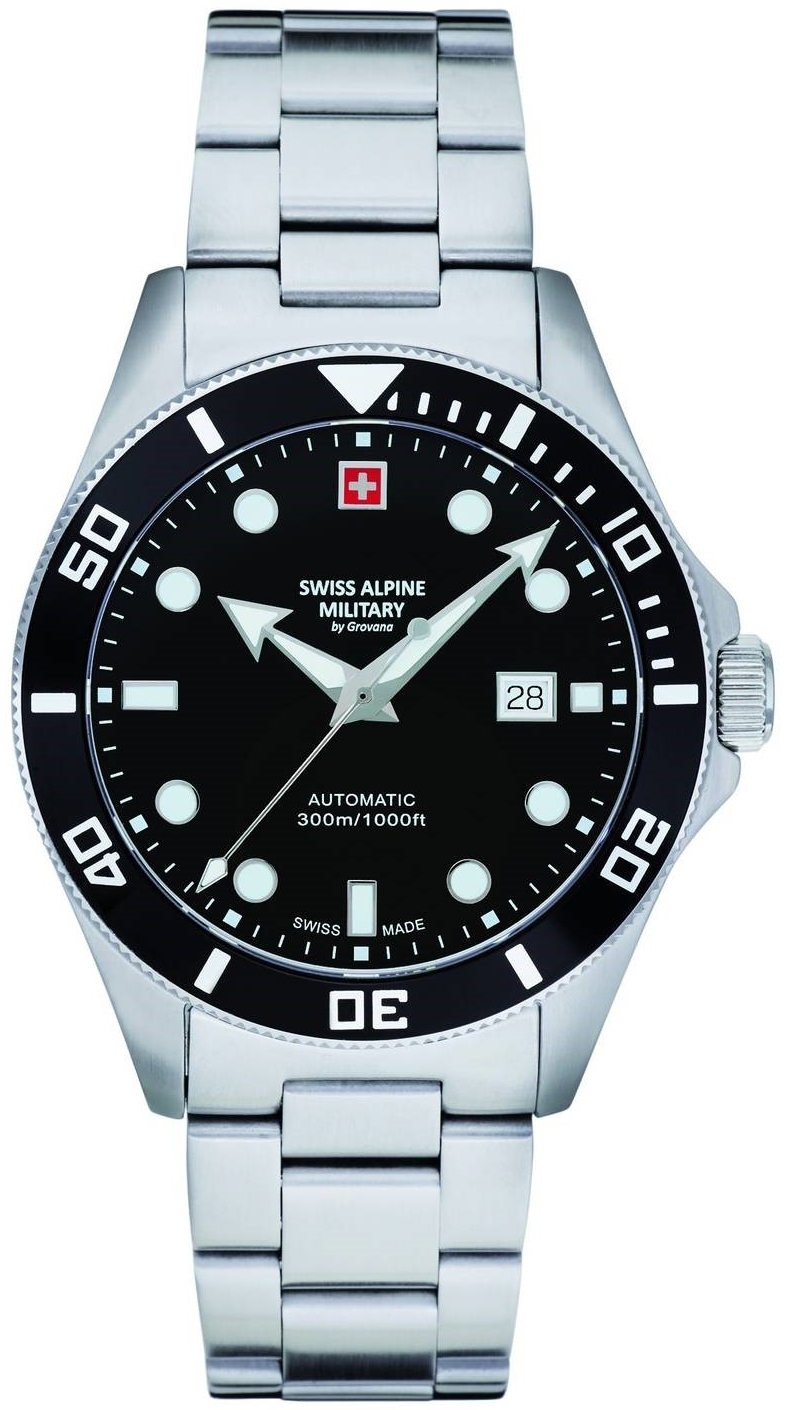 Swiss Alpine Military Herrklocka 7095.2137 Deep Sea Diver Svart/Stål - Swiss Alpine Military