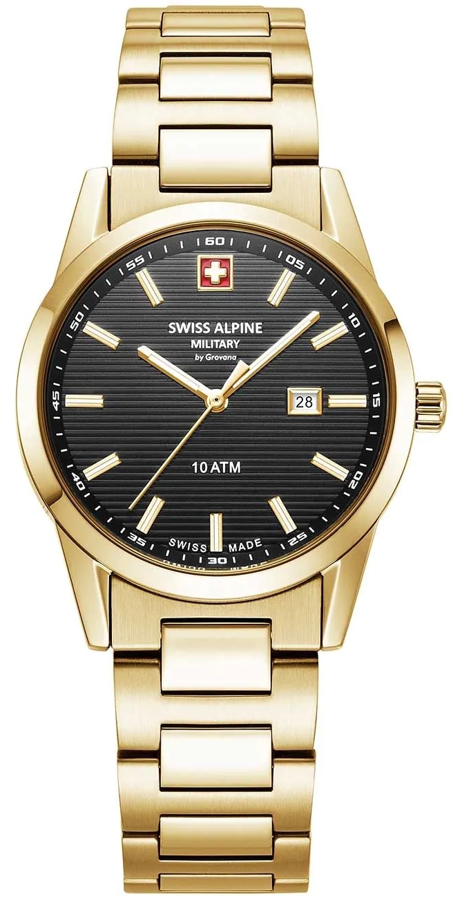 Swiss Alpine Military Damklocka 7767.1117 Argos Svart/Guldtonat stål - Swiss Alpine Military