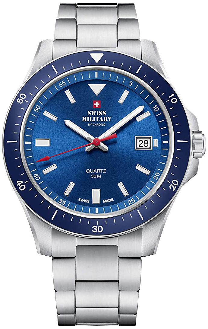Swiss Military by Chrono Herrklocka SM34082.02 Chrono Bl&aring;/St&aring;l &Oslash;42