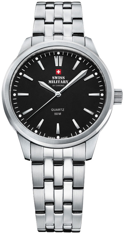 Swiss Military by Chrono Damklocka SMP36010.01 Chrono Svart/Stål - Swiss Military by Chrono