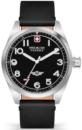 Swiss Military Hanowa Herrklocka SMWGA2100401 Falcon Svart/Läder - Swiss Military Hanowa
