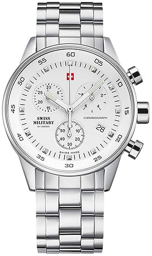 Swiss Military by Chrono Damklocka 34005.02 Classic Vit/Stål Ø36 mm - Swiss Military by Chrono
