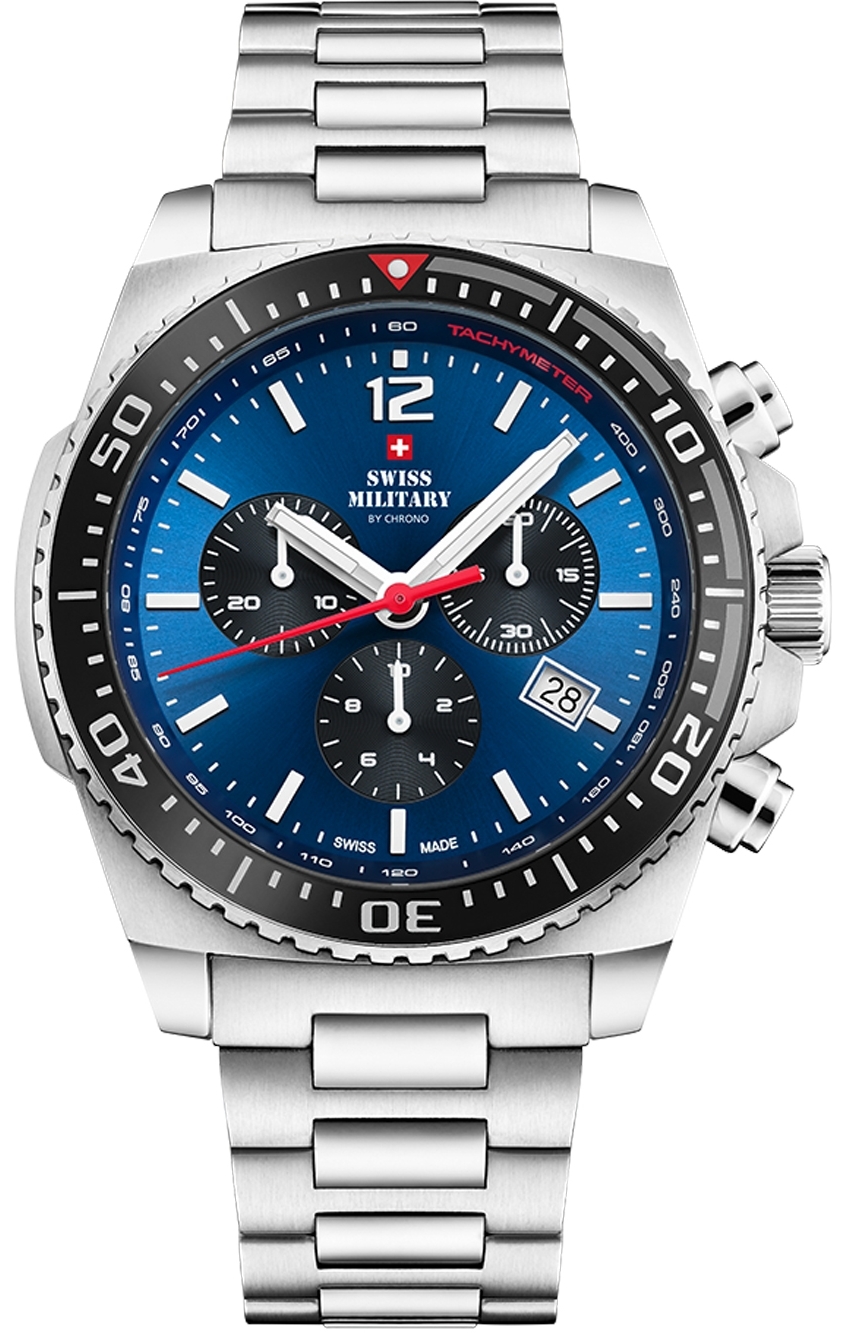 Swiss Military by Chrono Herrklocka SM34093.02 Chronograph Bl&aring;/St&aring;l
