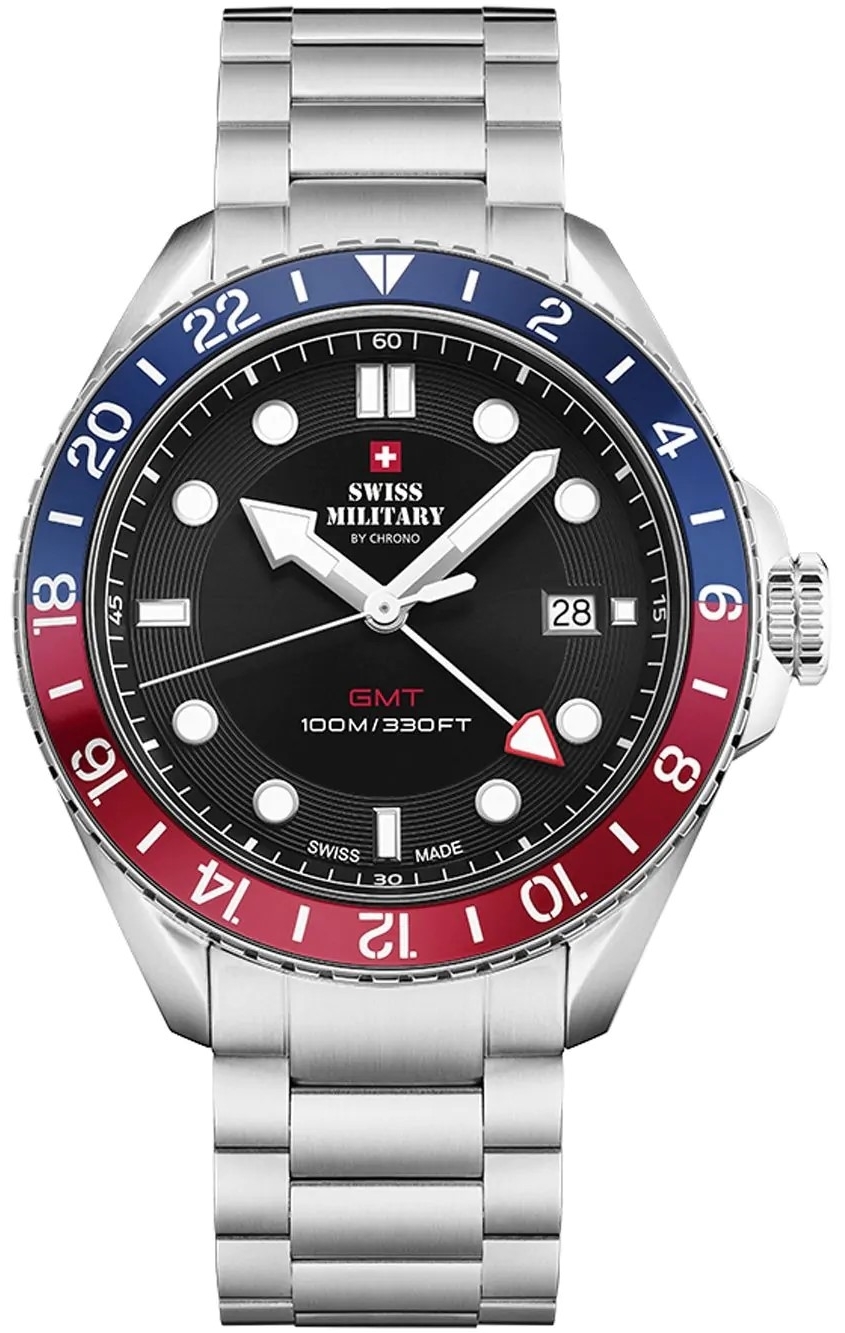 Swiss Military by Chrono SM34095.01 Classic Svart/Stål Ø43 mm