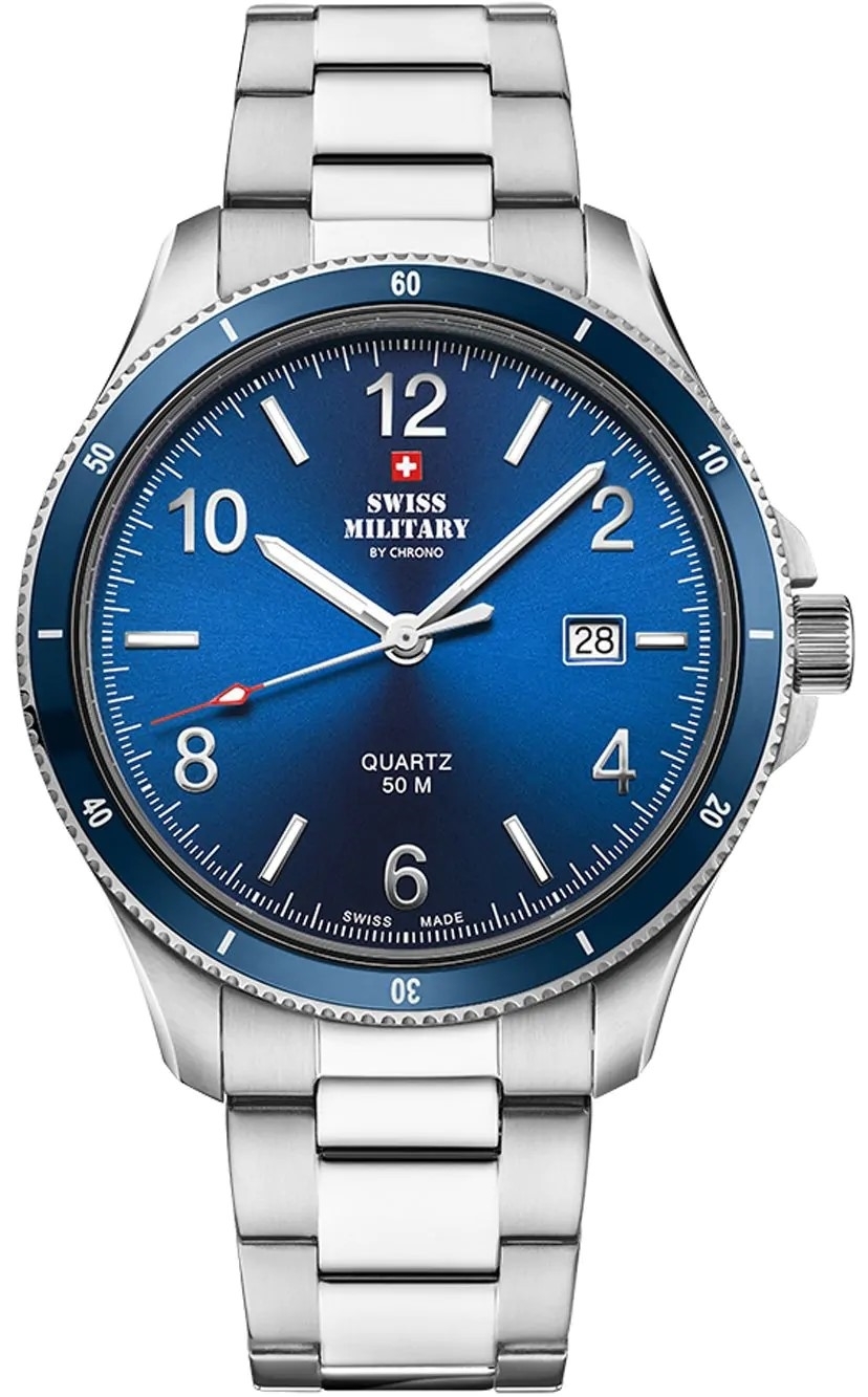 Swiss Military by Chrono Herrklocka SM34096.03 Classic Blå/Stål - Swiss Military by Chrono