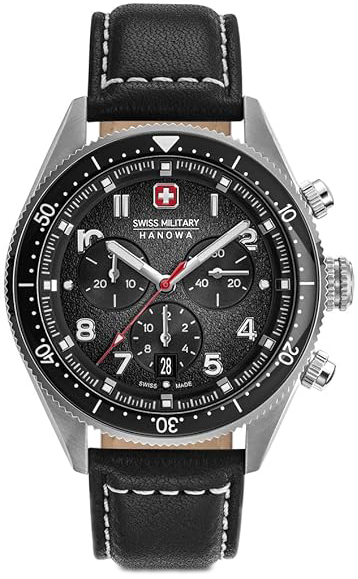 Swiss Military Hanowa Herrklocka SMWGC0003801 Hanowa Grå/Läder Ø43 - Swiss Military Hanowa