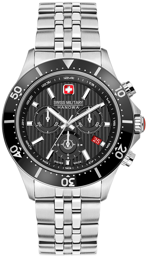Swiss Military Hanowa Herrklocka SMWGI2100701 Flagship X Svart/Stål - Swiss Military Hanowa