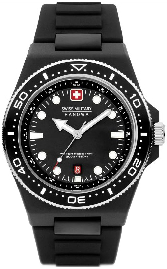 Swiss Military Hanowa Herrklocka SMWGN0001180 Aqua Svart/Gummi Ø45 mm - Swiss Military Hanowa