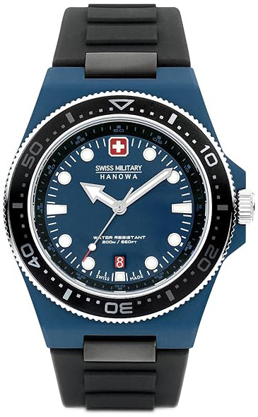 Swiss Military Hanowa Herrklocka SMWGN0001184 Pioneer Bl&aring;/Gummi &Oslash;45