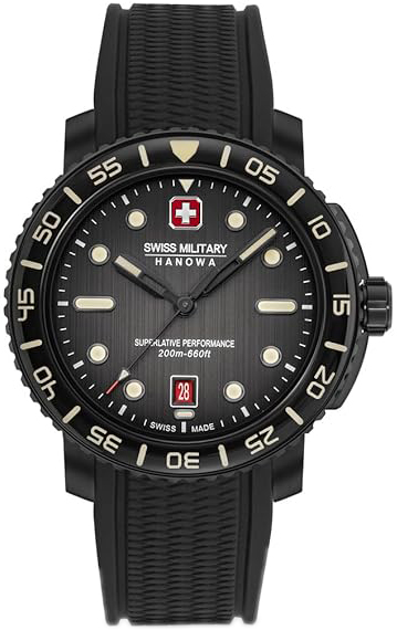 Swiss Military Hanowa Herrklocka SMWGN0001730 Hanowa Grå/Gummi Ø43 - Swiss Military Hanowa