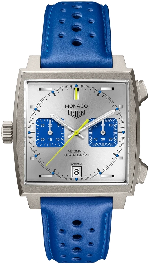 TAG Heuer Herrklocka CAW218C.FC6548 Monaco Racing Blue Grå/Läder - TAG Heuer