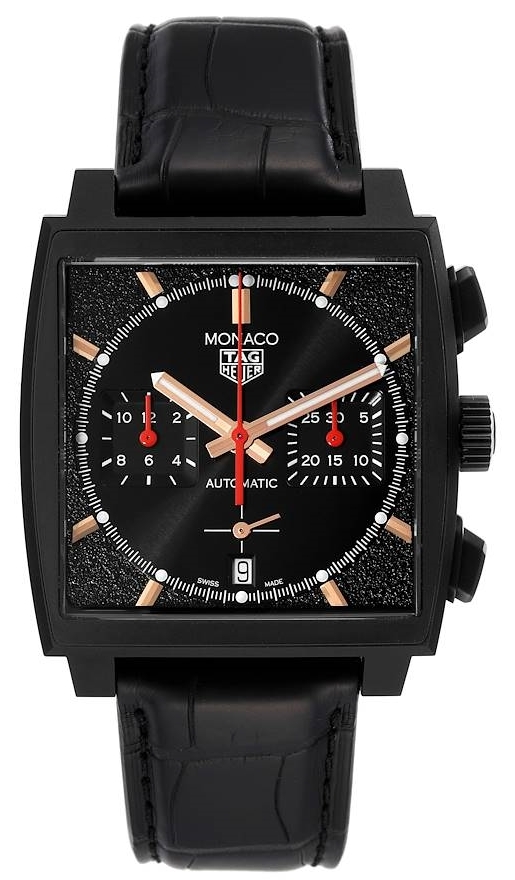 TAG Heuer Herrklocka CBL2180.FC6497 Monaco Dark Lord Svart/Läder - TAG Heuer