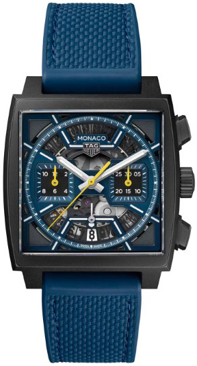 TAG Heuer Herrklocka CBL2188.FT6261 Monaco Svart/Gummi - TAG Heuer