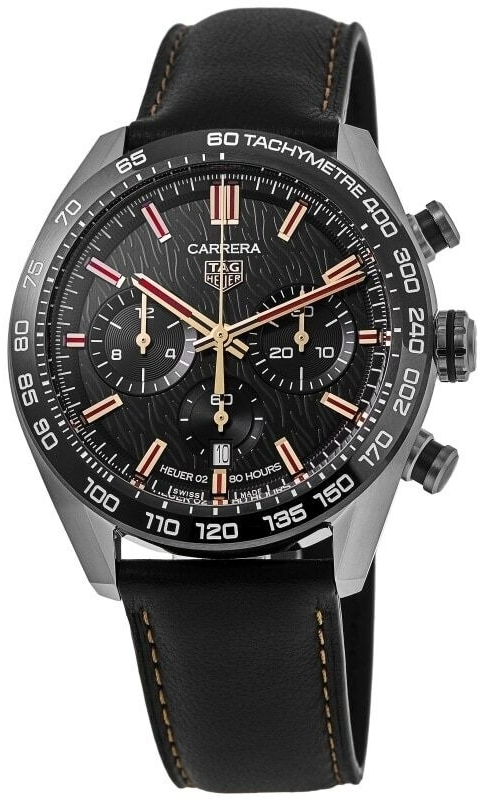 TAG Heuer Herrklocka CBN2A1L.FC6521 Carrera Svart/Läder Ø44 mm