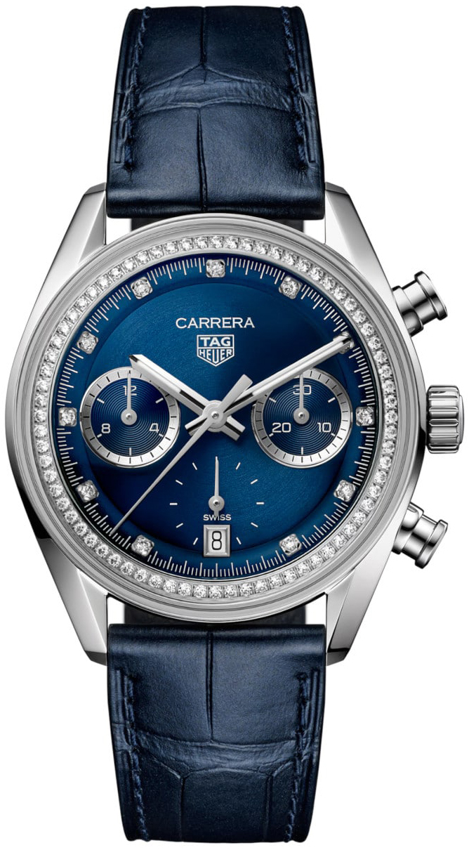 TAG Heuer Damklocka CBS2214.FC6567 Carrera Blå/Läder Ø39 mm - TAG Heuer