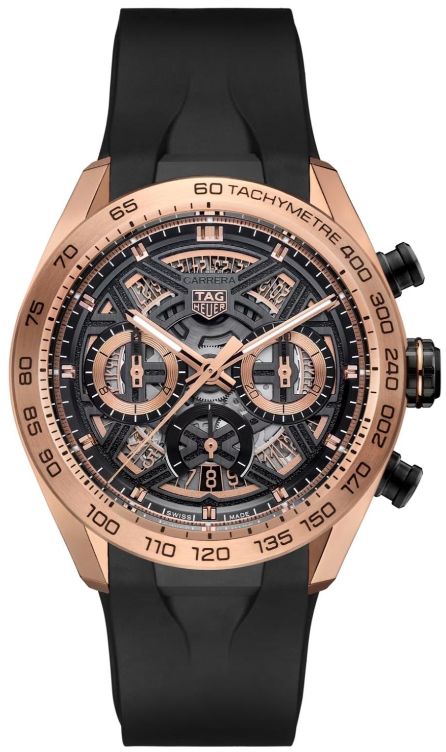 TAG Heuer Herrklocka CBU2051.FT6273 Carrera Svart/Gummi &Oslash;44 mm