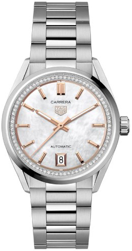 TAG Heuer Damklocka WBN231C.BA0001 Carrera Vit/Stål Ø36 mm