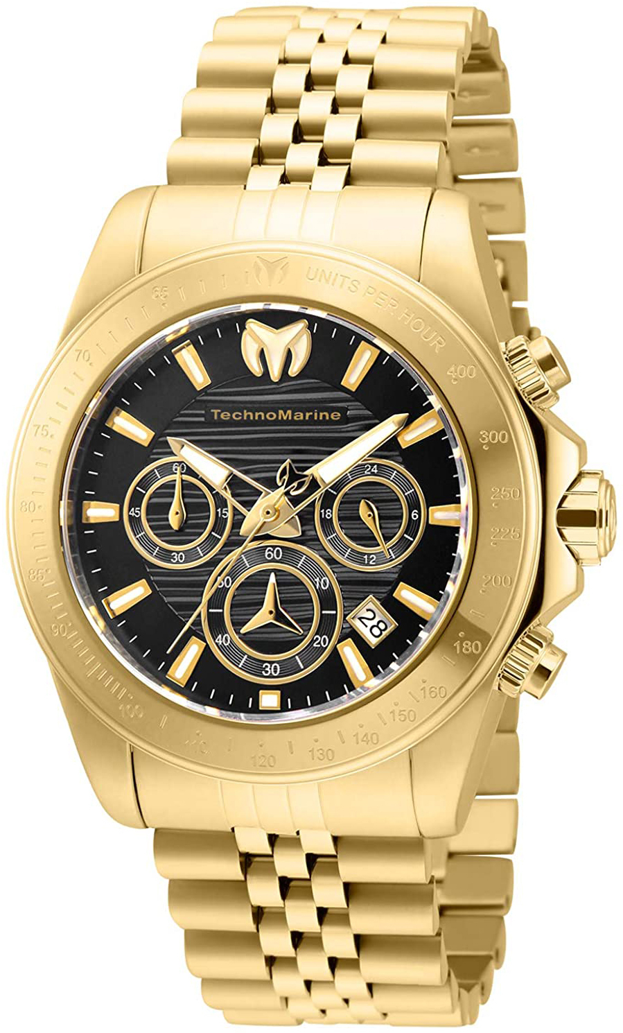Technomarine Herrklocka TM-219023 Svart/Gulguldtonat stål Ø42 mm