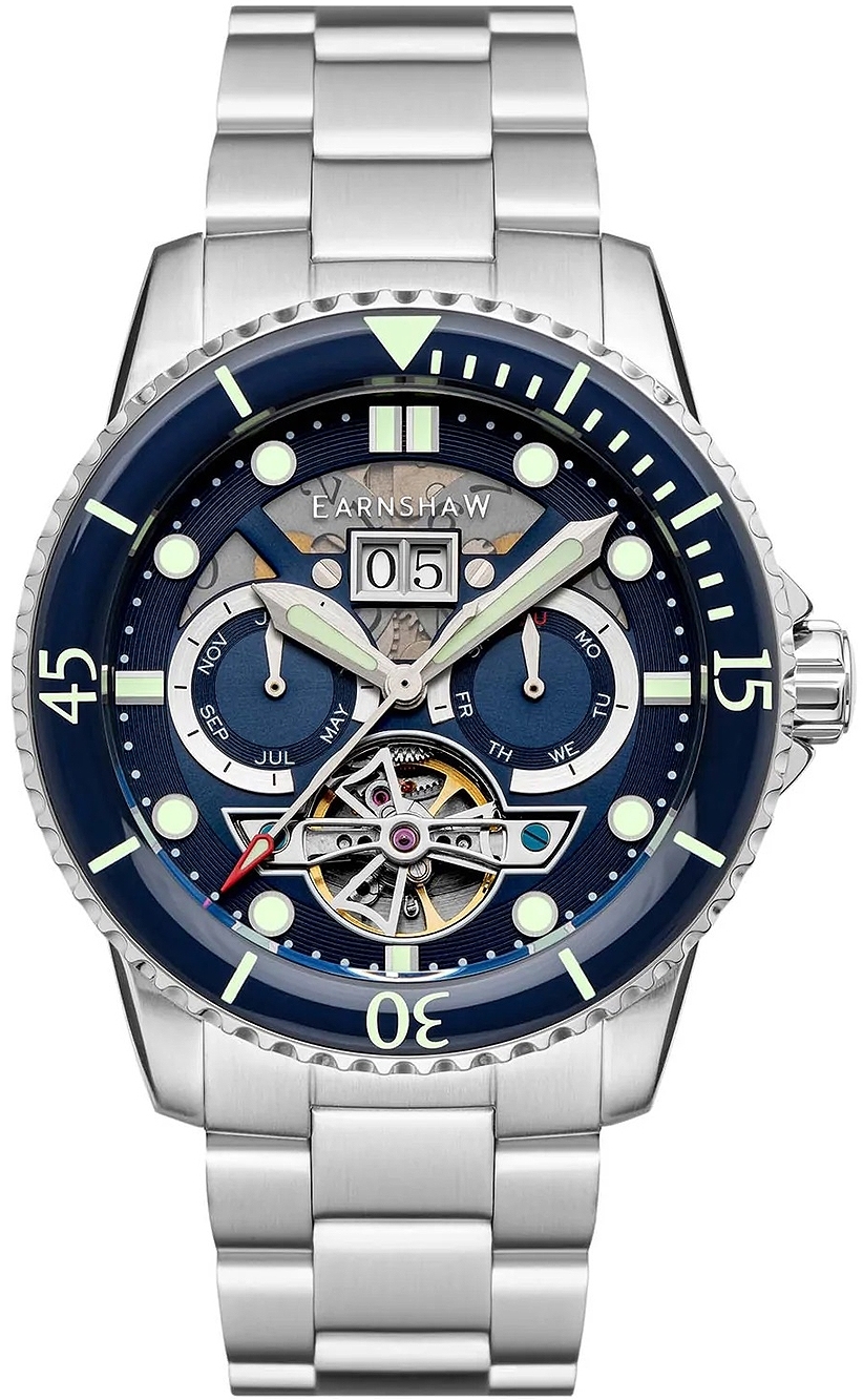 Thomas Earnshaw Herrklocka ES-8174-22 Duncan Blå/Stål Ø43 mm - Thomas Earnshaw