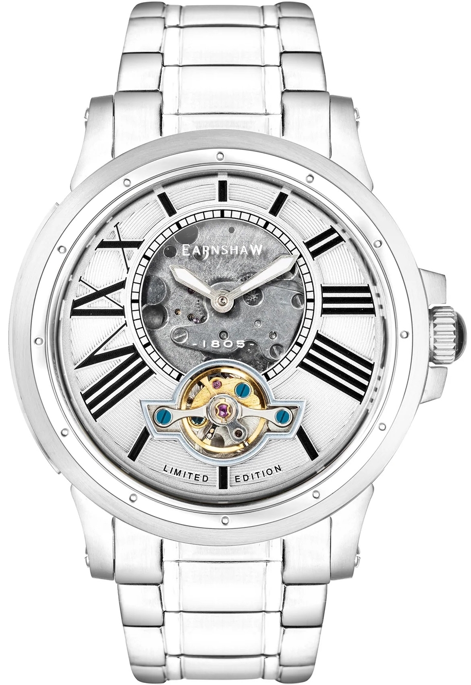 Thomas Earnshaw Herrklocka ES-8244-11 Bertha Silverfärgad/Stål Ø42 - Thomas Earnshaw