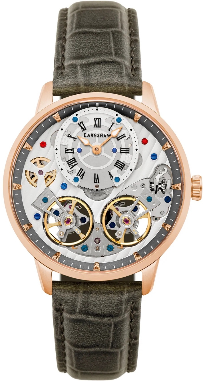 Thomas Earnshaw Herrklocka ES-8273-07 Brewster Grå/Läder Ø42 mm - Thomas Earnshaw