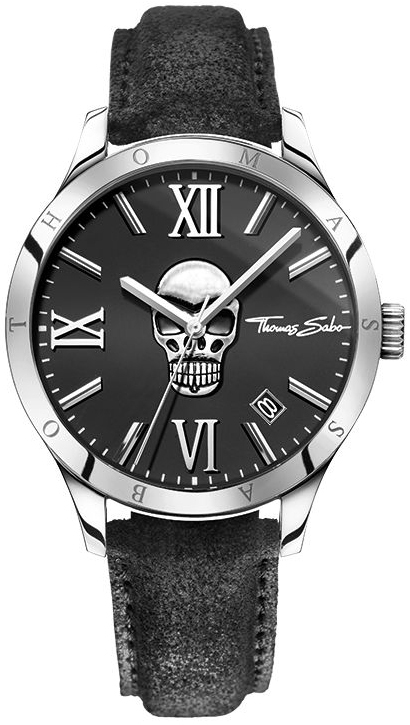Thomas Sabo Herrklocka WA0210-218-203 Rebel Grå/Läder Ø43 mm - Thomas Sabo