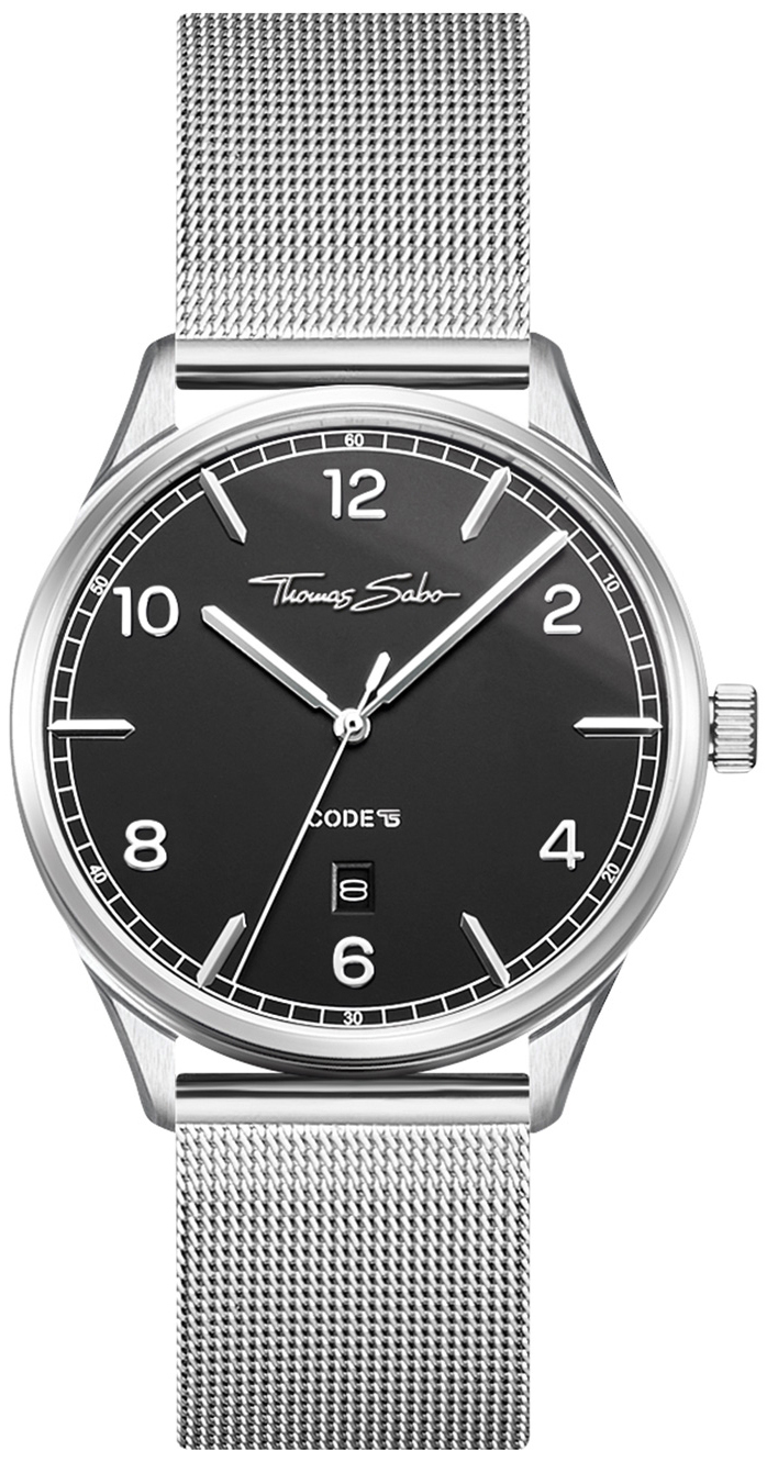 Thomas Sabo WA0339-201-203 Code Ts Svart/Stål Ø40 mm - Thomas Sabo