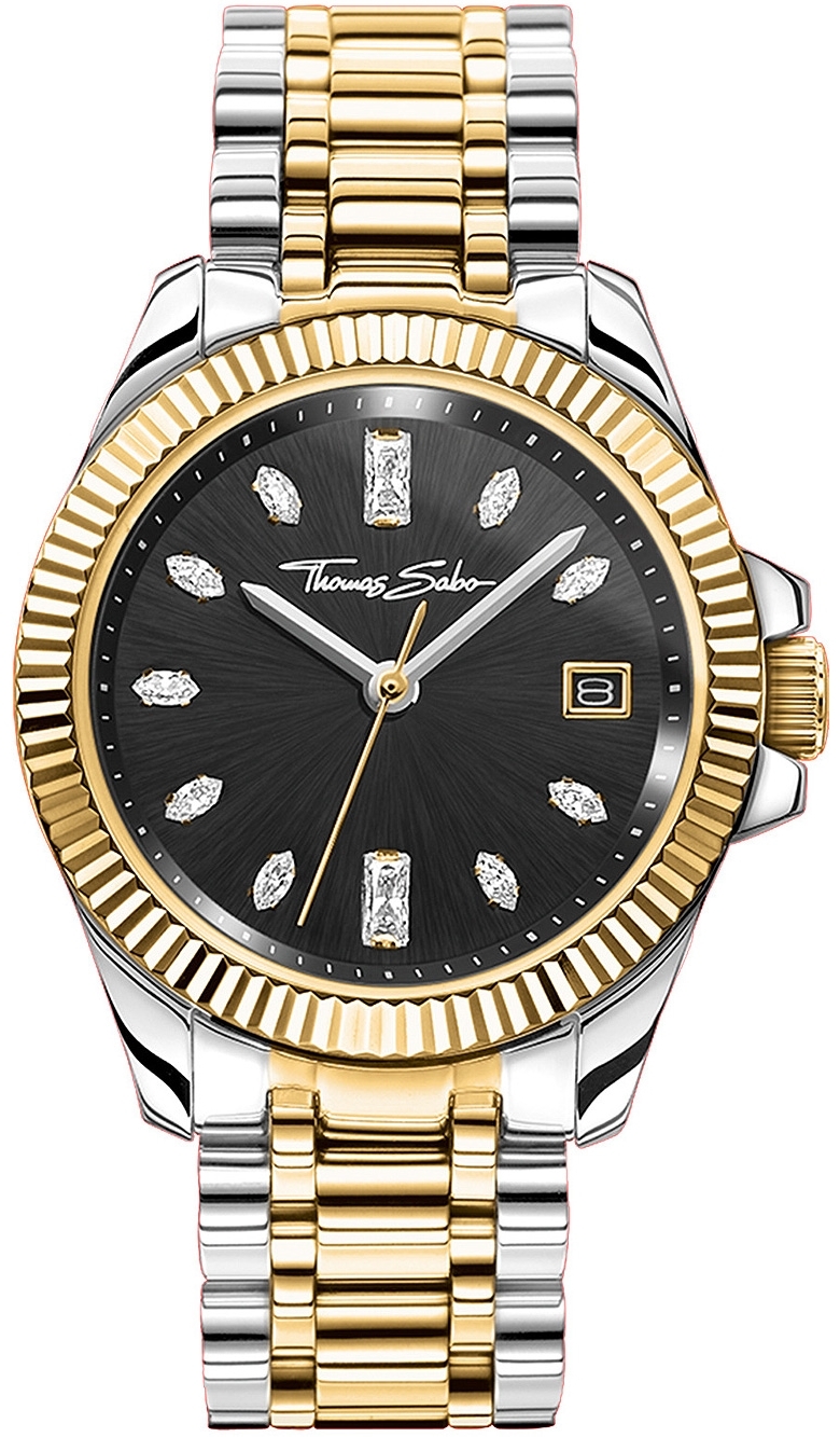 Thomas Sabo Damklocka WA0370-291-203 Classic Svart/Guldtonat stål - Thomas Sabo