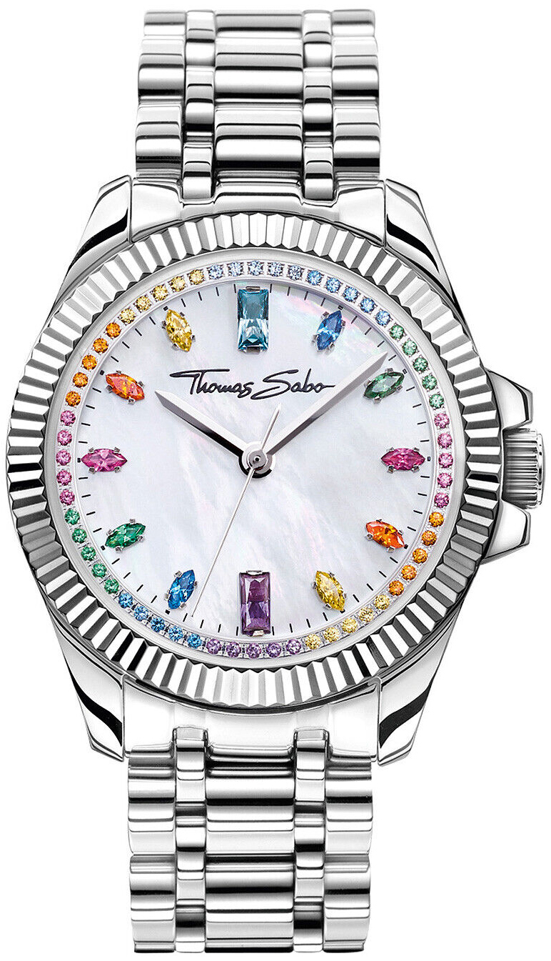 Thomas Sabo Damklocka WA0394-201-201 Divine Vit/Stål Ø33 mm - Thomas Sabo