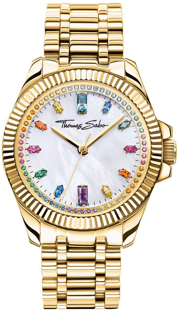 Thomas Sabo Damklocka WA0395-264-207 Divine Vit/Gulguldtonat stål - Thomas Sabo