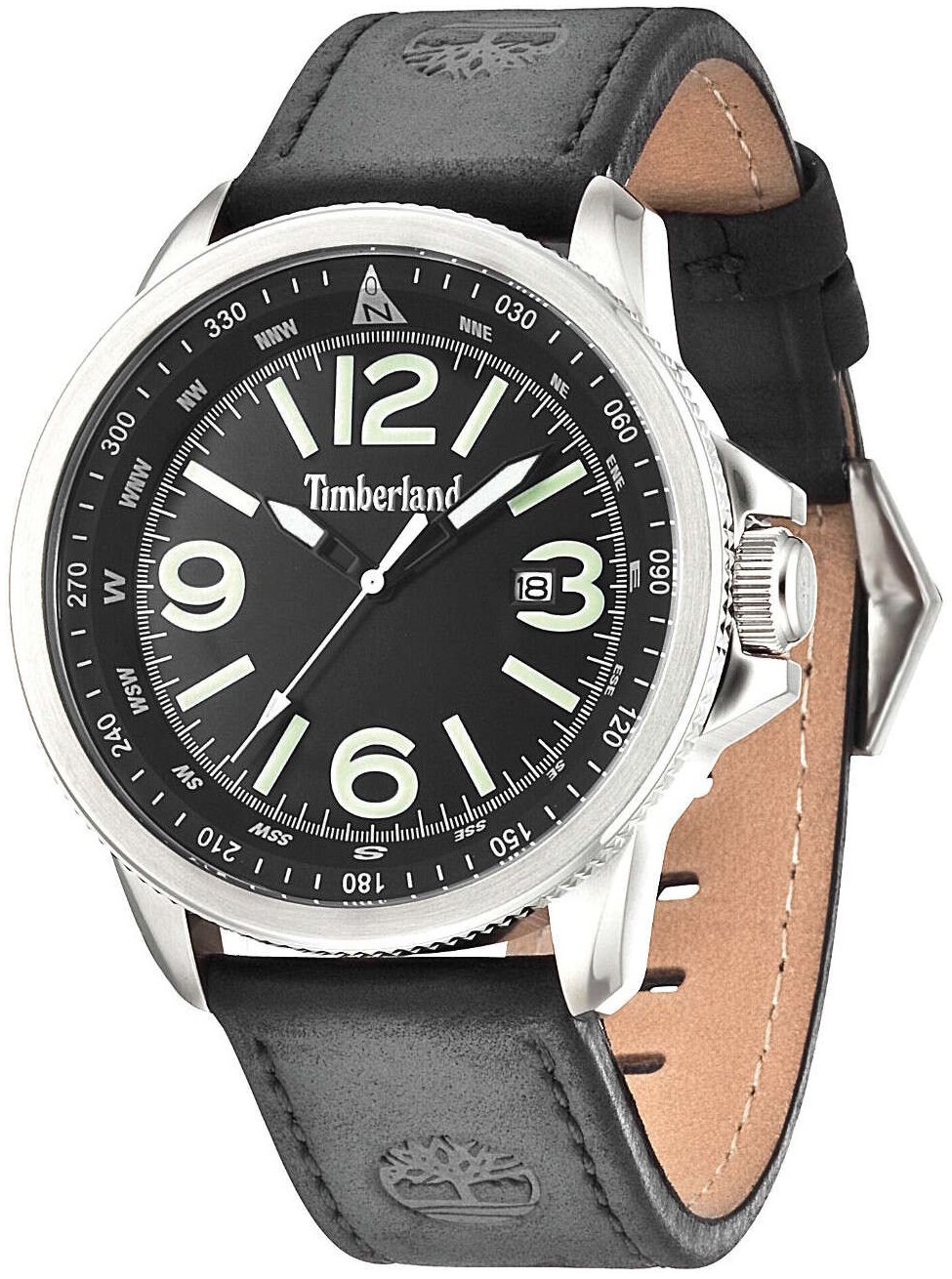Timberland Herrklocka TBL14247JS.02 Caswell Svart/Läder Ø44 mm - Timberland