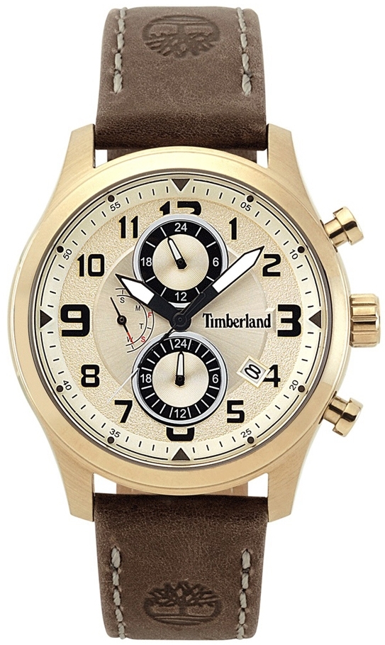Timberland Herrklocka TBL15357JSK.07 Groveton Guldtonad/Läder Ø43 mm - Timberland