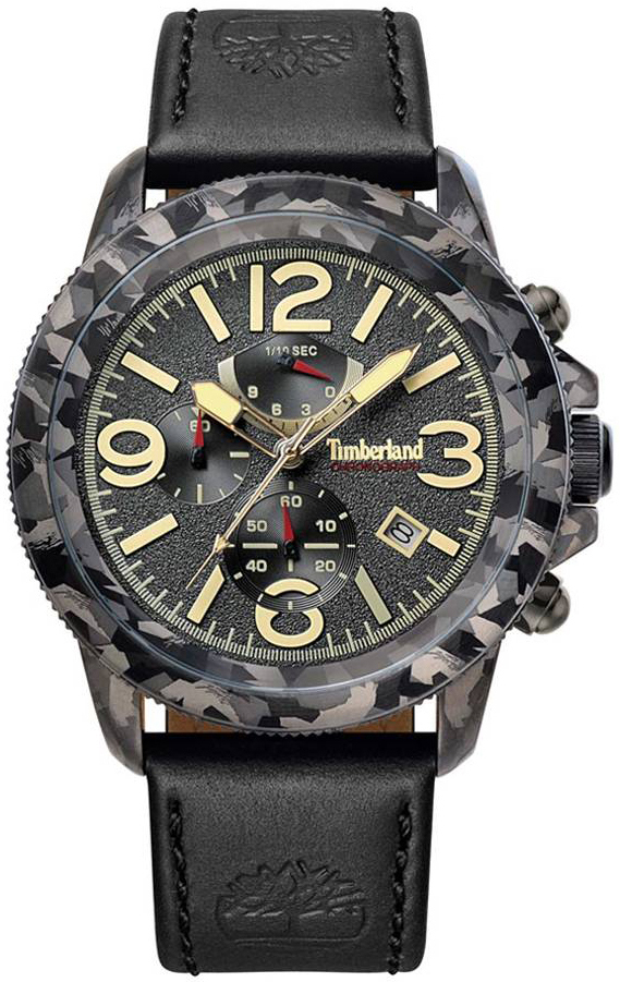 Timberland Herrklocka TBL15474JSGY61 Svart/Läder Ø46 mm