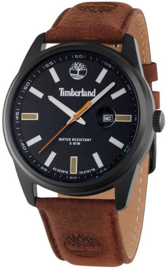 Timberland Herrklocka TDWGB0010801 Orford Svart/Läder Ø45 mm