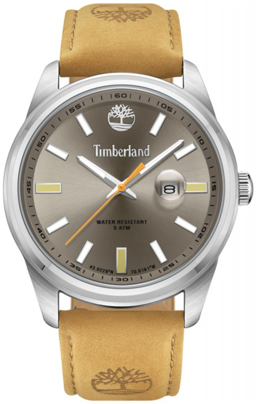 Timberland Herrklocka TDWGB0010803 Orford Grå/Läder Ø45 mm