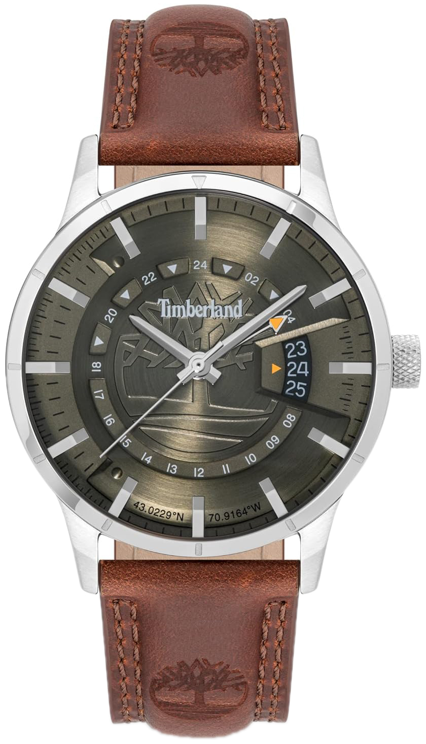 Timberland Herrklocka TDWGB2201502 Bergeron Grön/Läder Ø42 mm - Timberland