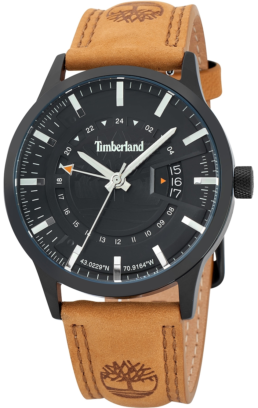 Timberland Herrklocka TDWGB2201504 Bergeron Svart/Läder Ø42 mm - Timberland