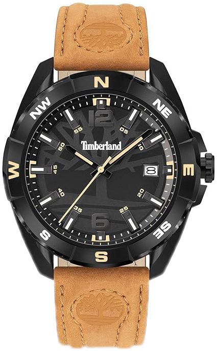 Timberland Herrklocka TDWGB2202101 Millinocket Svart/Läder Ø45 mm - Timberland