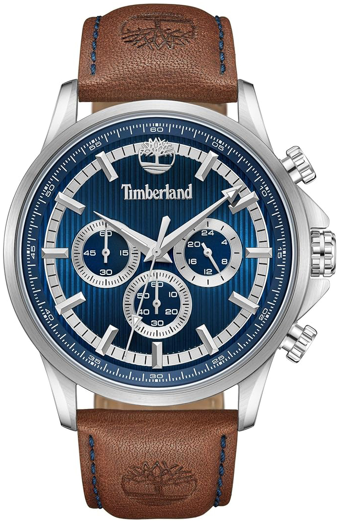 Timberland Herrklocka TDWGF0054602 Bernardston Bl&aring;/L&auml;der &Oslash;45 mm