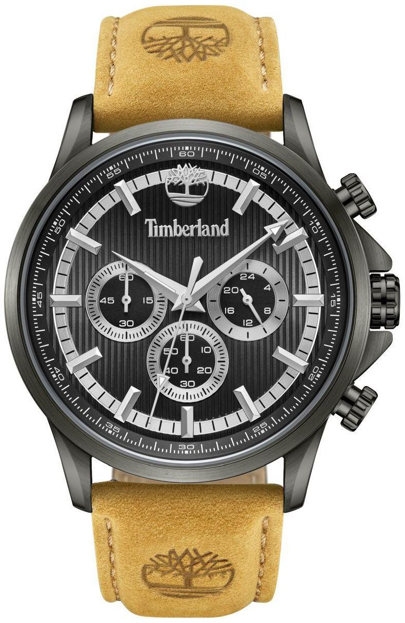 Timberland Herrklocka TDWGF0054603 Bernardston Svart/Läder Ø45 mm