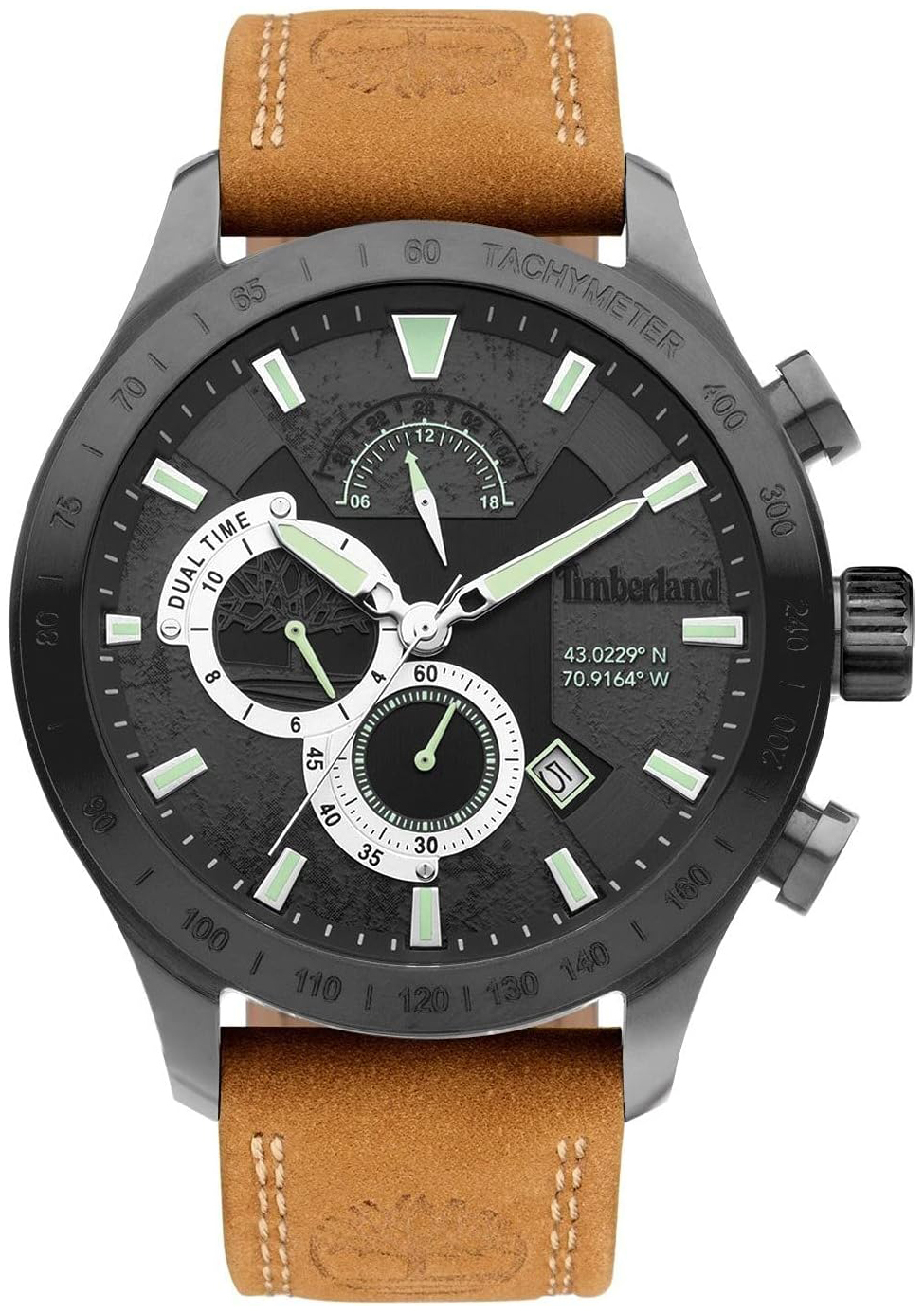 Timberland Herrklocka TDWGF2100202 Nickerson Grå/Läder Ø49 mm - Timberland