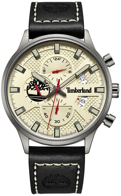 Timberland Herrklocka TDWGF2181803 Dracut Beige/Läder Ø43 mm - Timberland