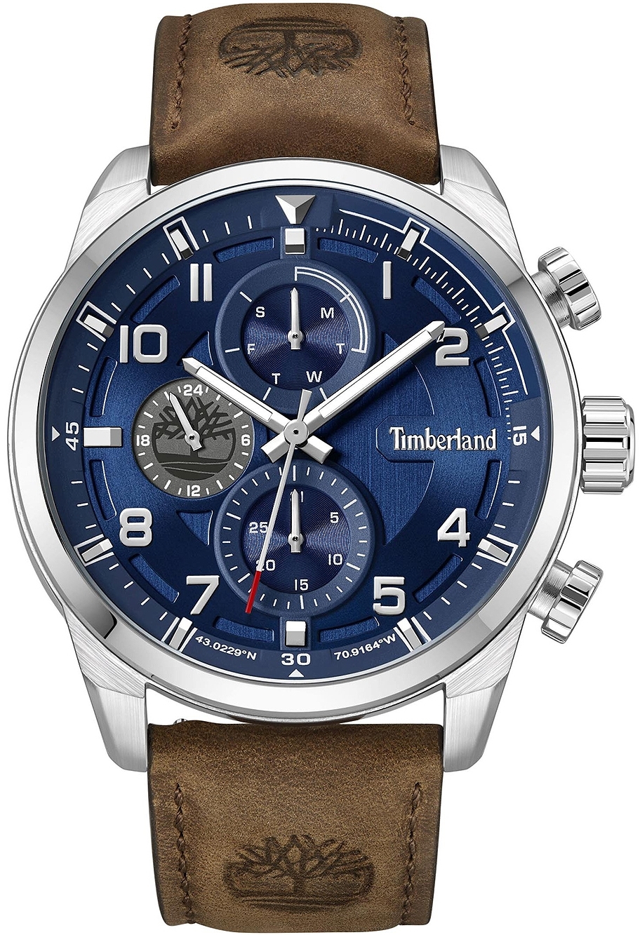 Timberland Herrklocka TDWGF2201106 Henniker ll Blå/Läder Ø47 mm - Timberland